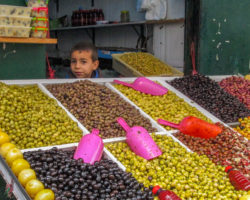 A Young Moroccan Boy Guards his Family's Produce Market