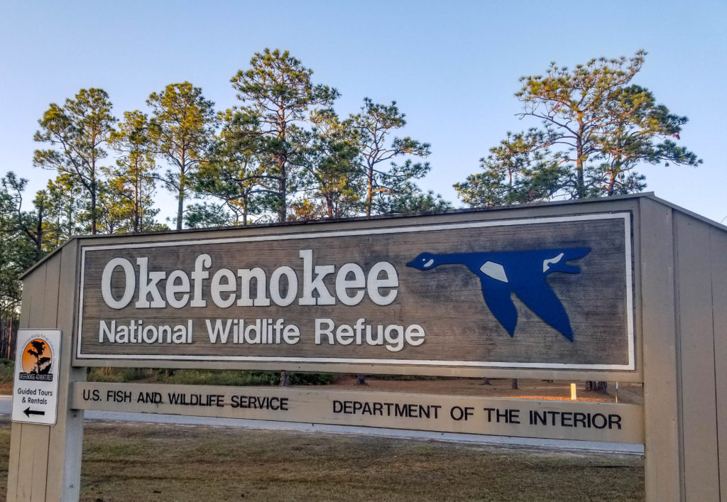 Gate to Okefenokee National Wildlife Refuge