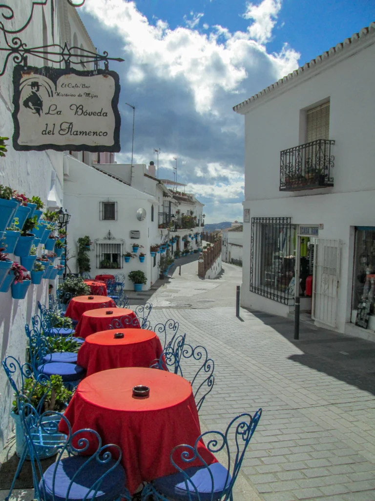 One of the restaurants in Mijas, Spain