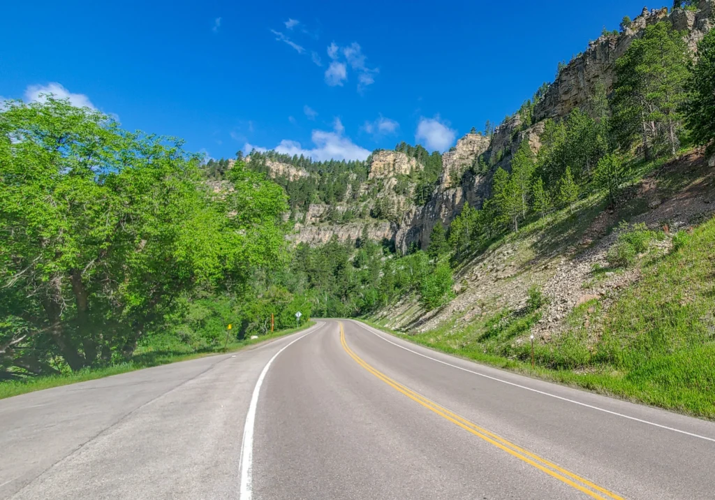 Spearfish Canyon Scenic Byway winds through Spearfish Canyon