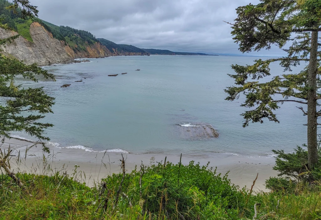 Sandy cove reached by the South Cove trail at Cape Arago State Park