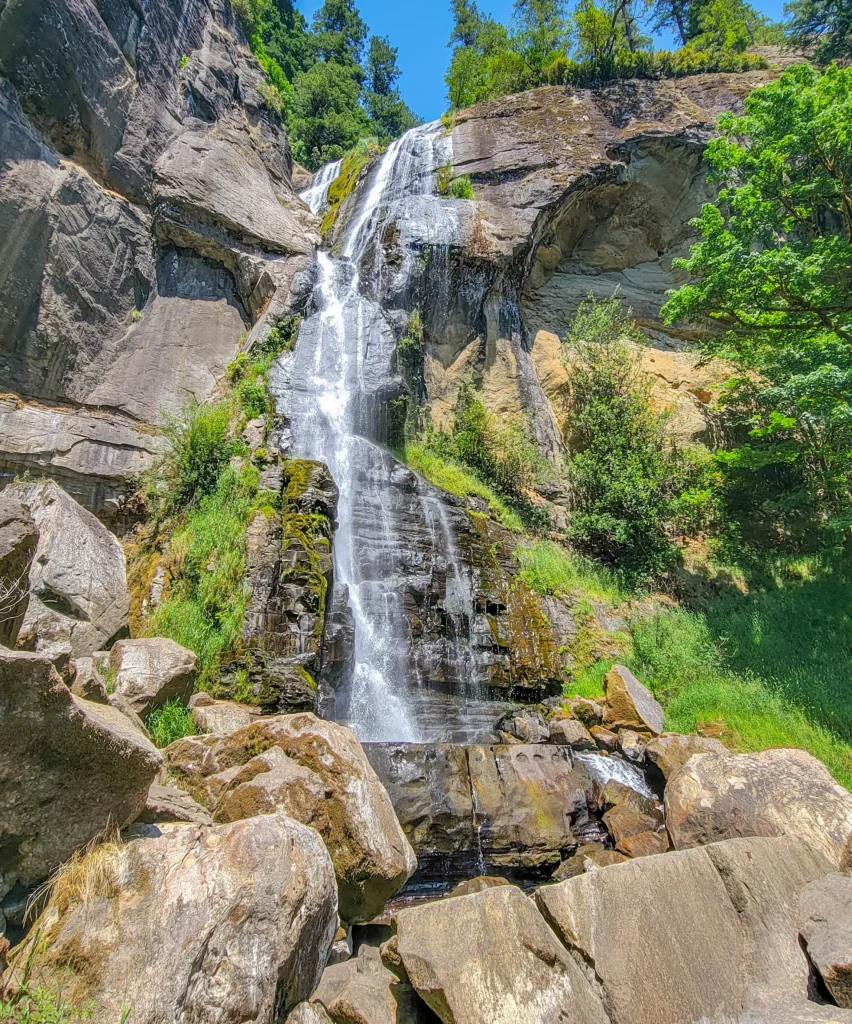 Golden Falls descending its stepped rock face
