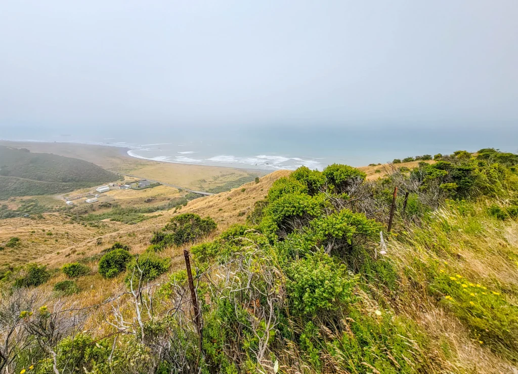 Looking down from Mattole Road toward the Lost Coast shoreline