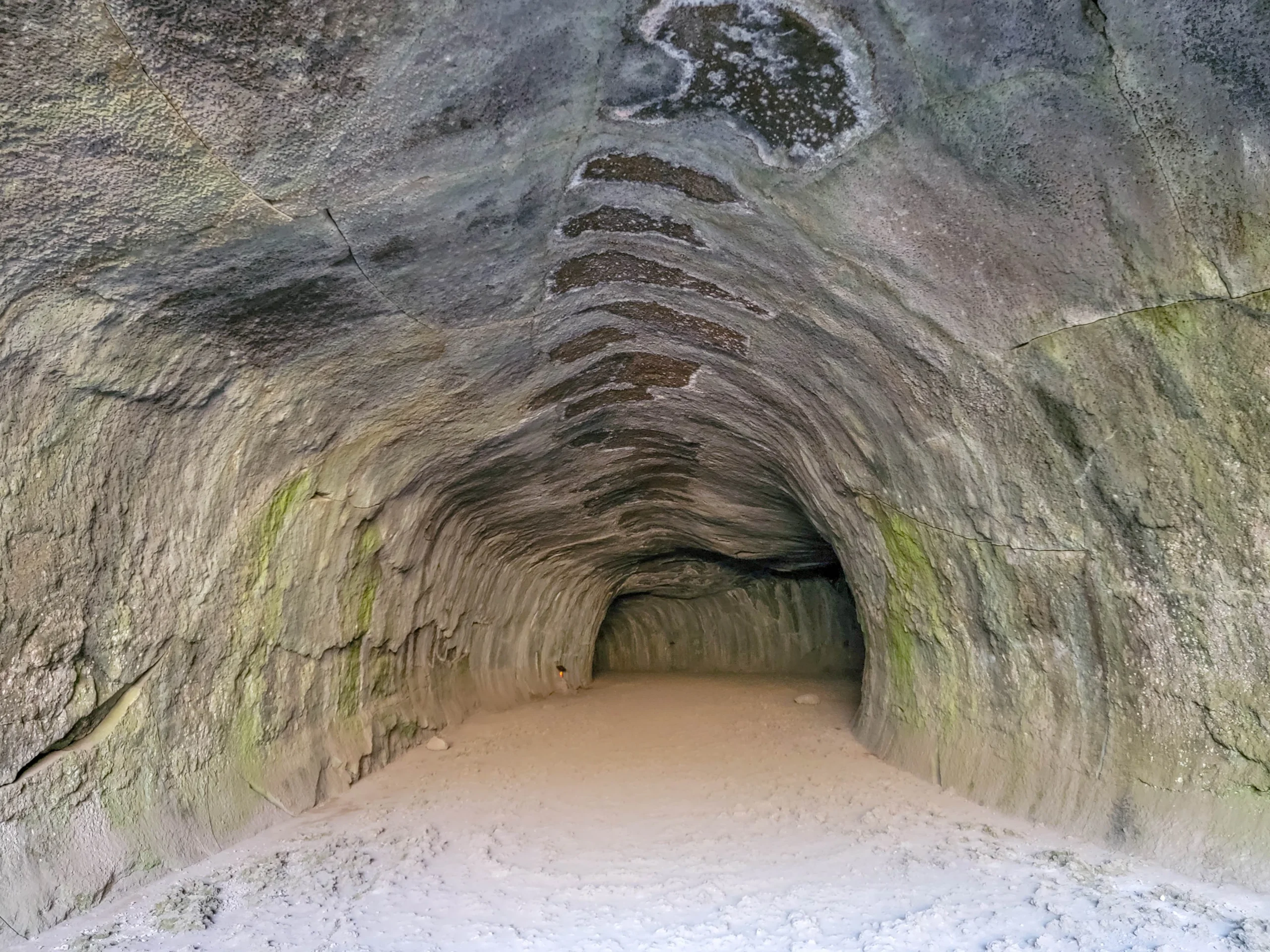 Arched lava tube passage inside Subway Cave, Lassen National Forest, California Arched lava tube passage inside Subway Cave, Lassen National Forest, California