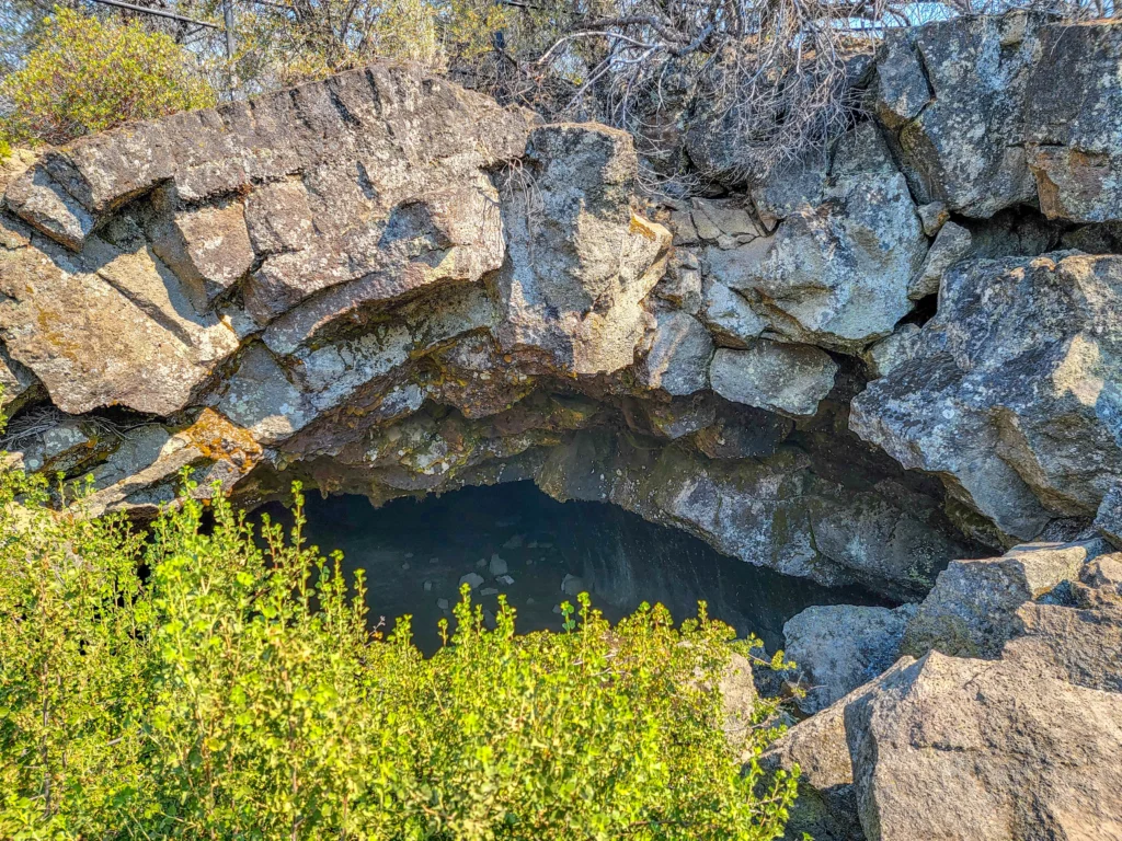 The Subway Cave entrance opening seen from above at ground level