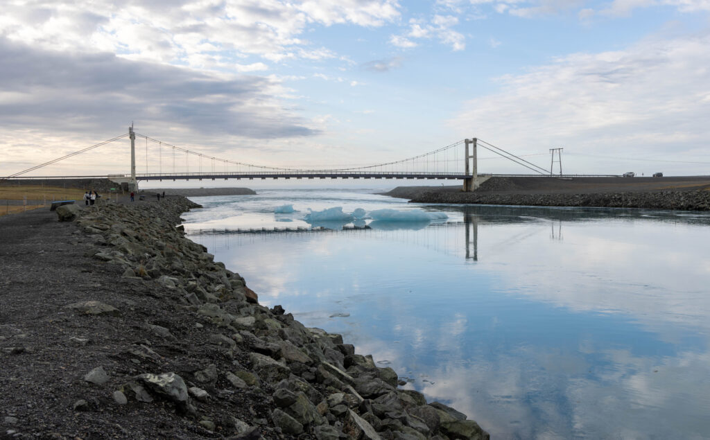 Highway 1 Bridge over Jökulsárlón glacier lagoon