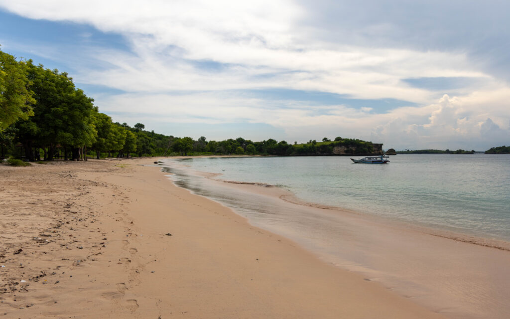 Pink Beach on Lombok Island Indonesia