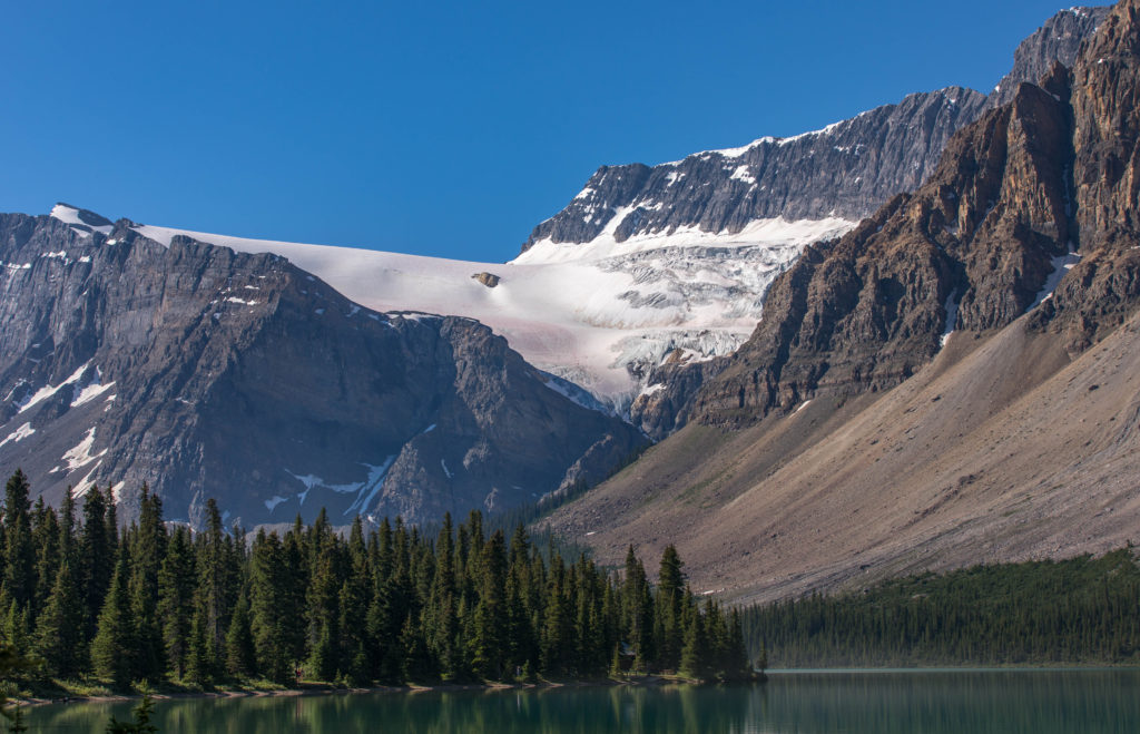 Glacier and Lake along Icefields Parkway